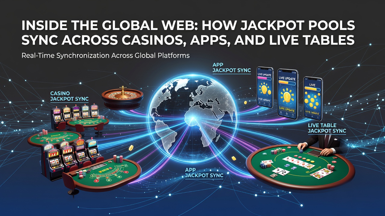 Darstellung eines vernetzten Jackpot-Systems über verschiedene Casino-Plattformen hinweg
